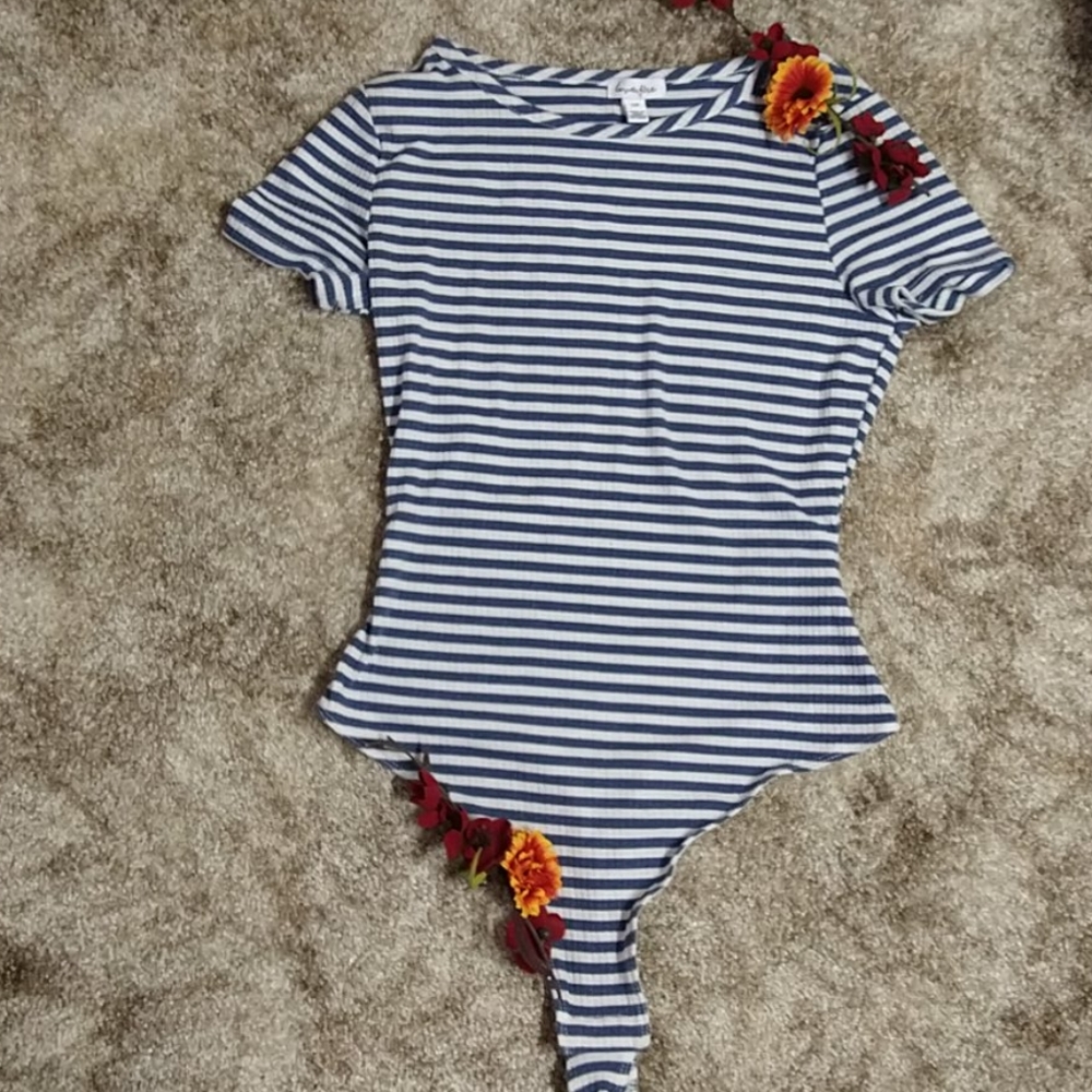 Blue white bodysuit